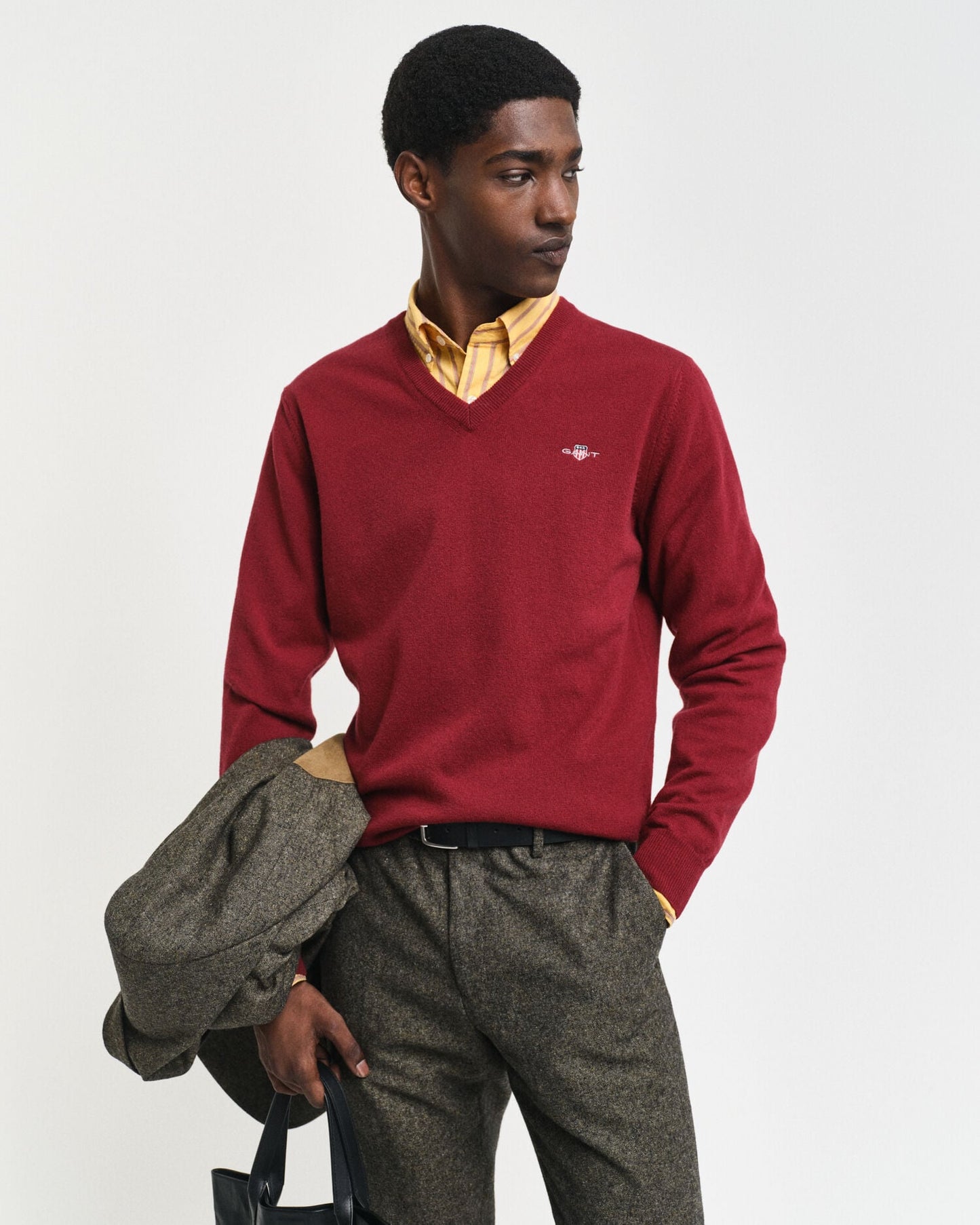 Superfeiner Lammwoll-V-Pullover