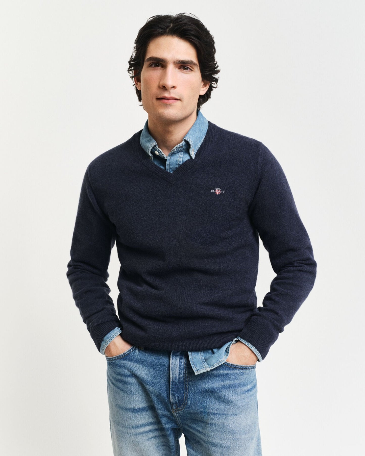 Superfeiner Lambswool V-Pullover