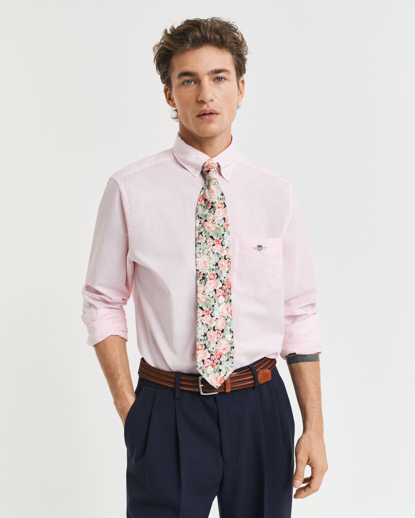 Chemise classique en popeline coupe droite