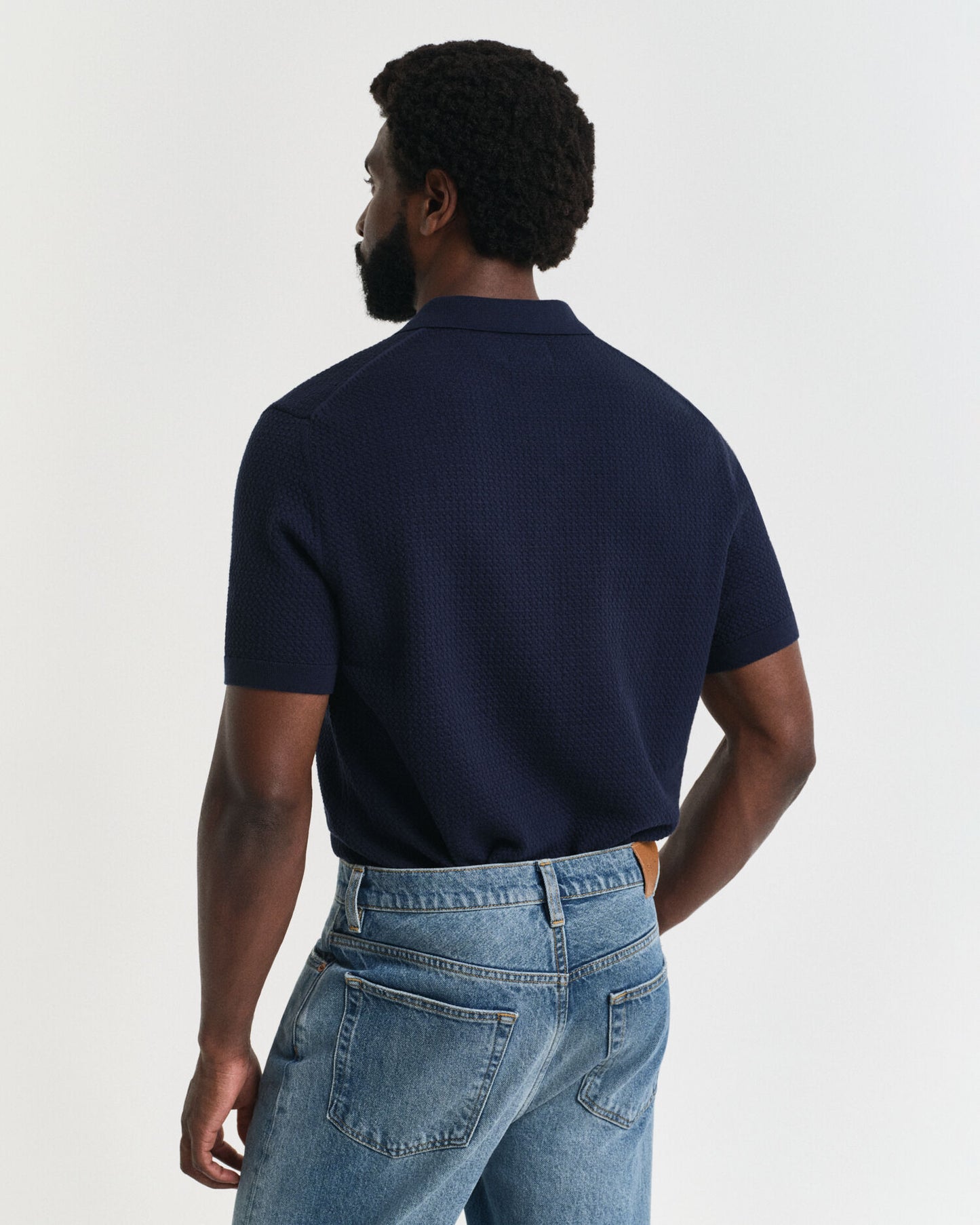 Polo en coton texturé