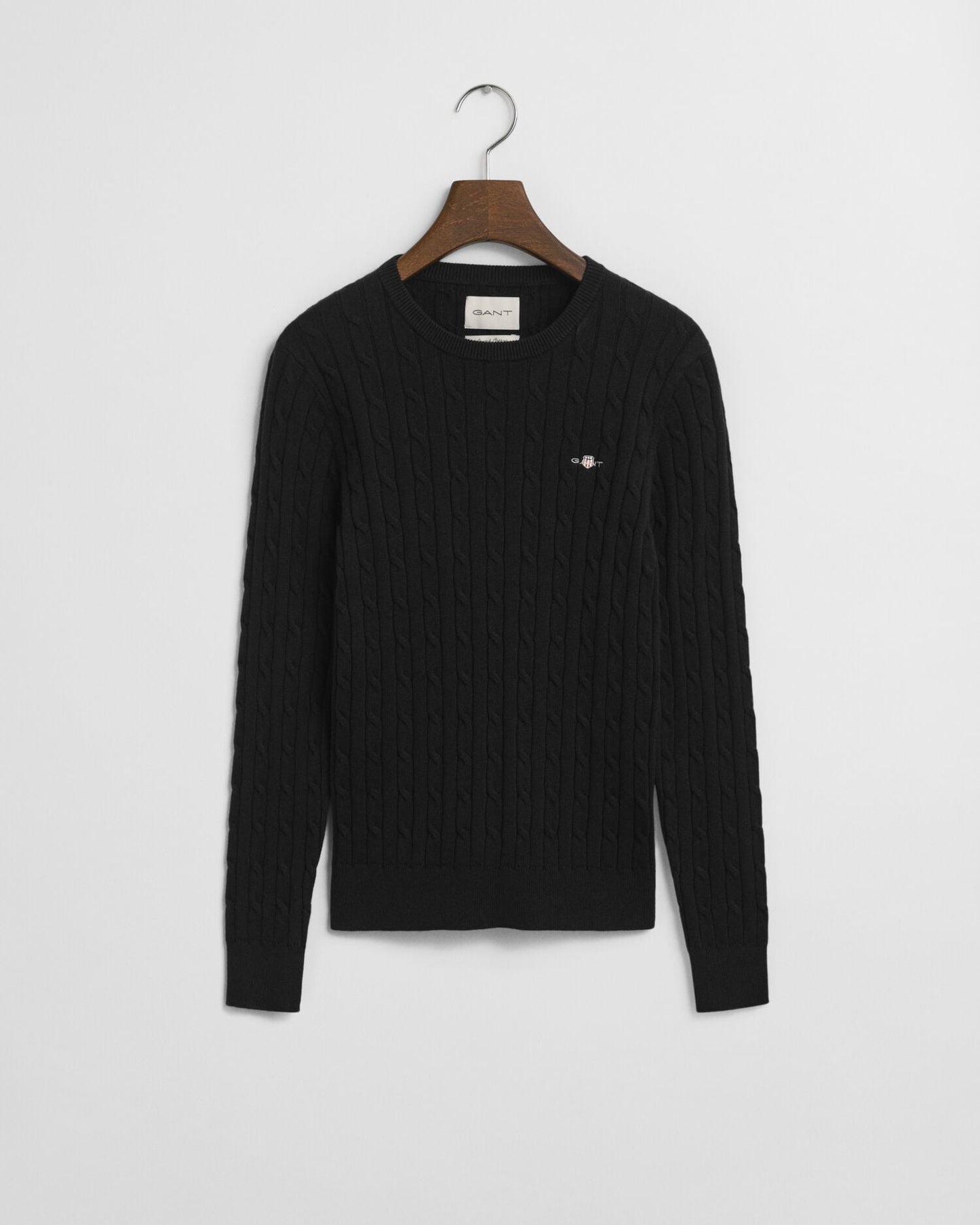 Pull ras du cou en maille torsadée de coton stretch