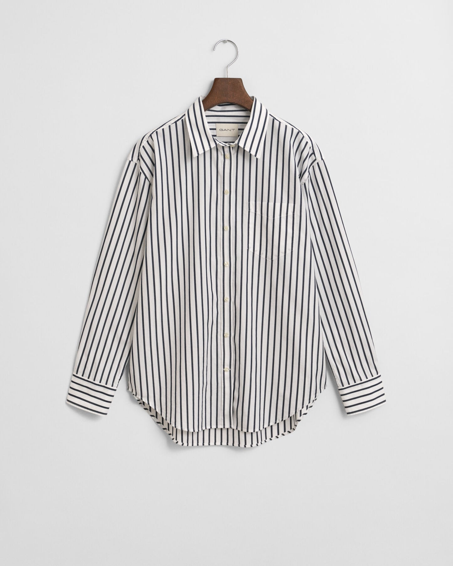 Chemise Popeline Rayée Classique Coupe Décontractée