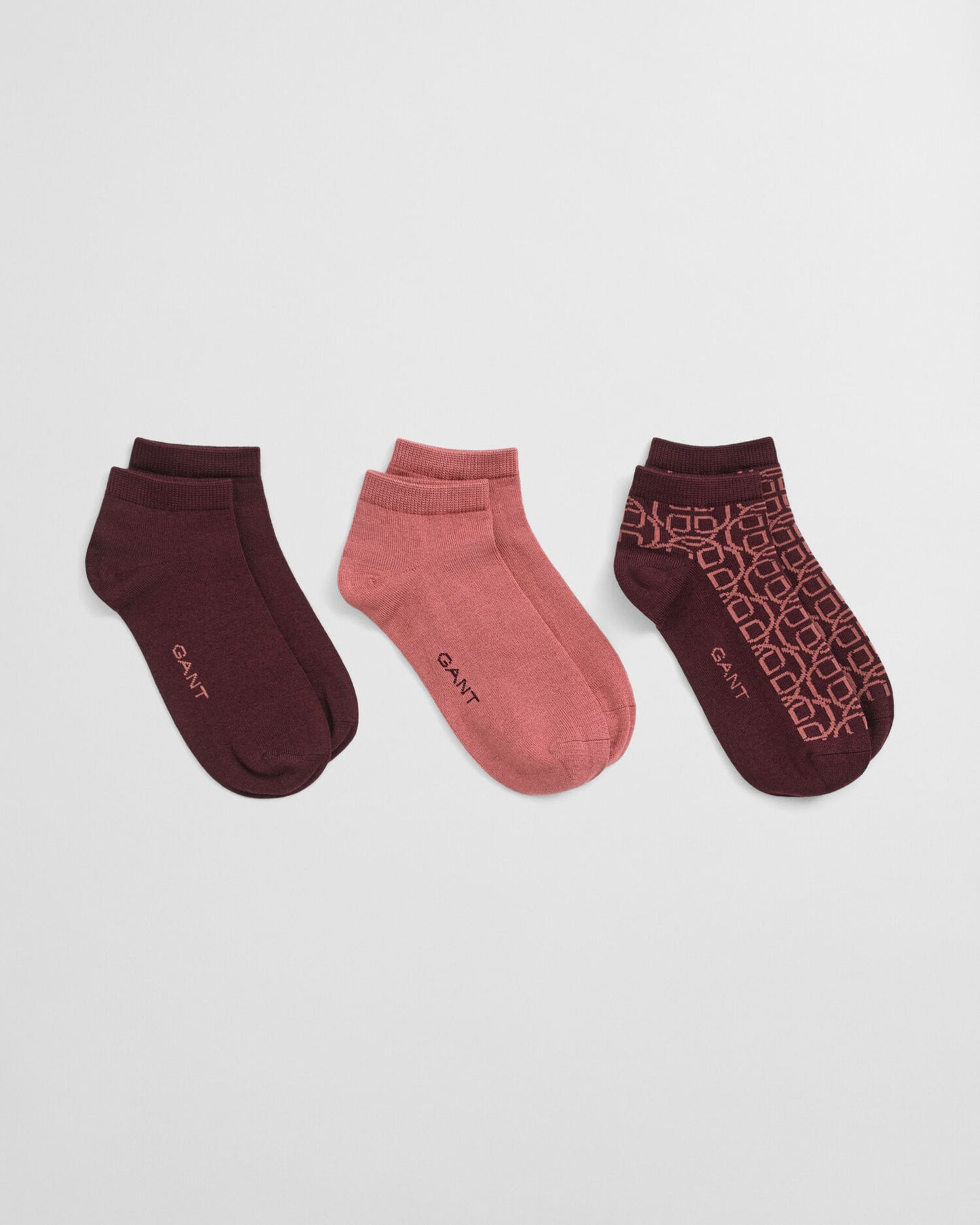 3er-Pack Monogramm-Knöchelsocken