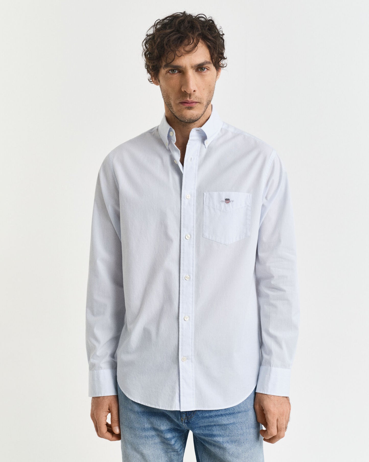 Chemise Popeline Classique Rayée Coupe Droite