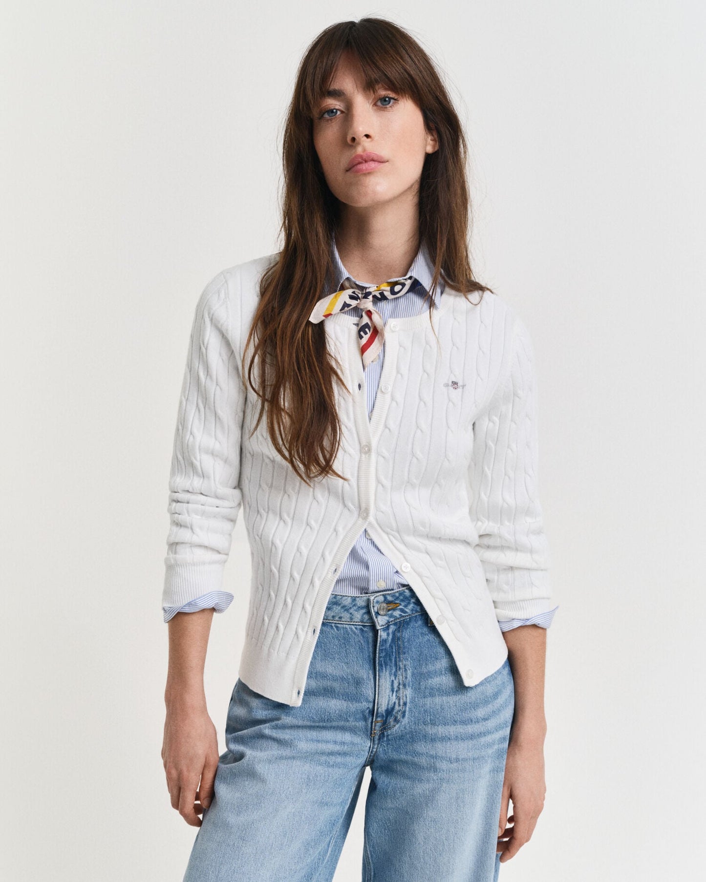 Cardigan torsadé en coton extensible