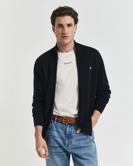 Casual Cotton Zip Cardigan