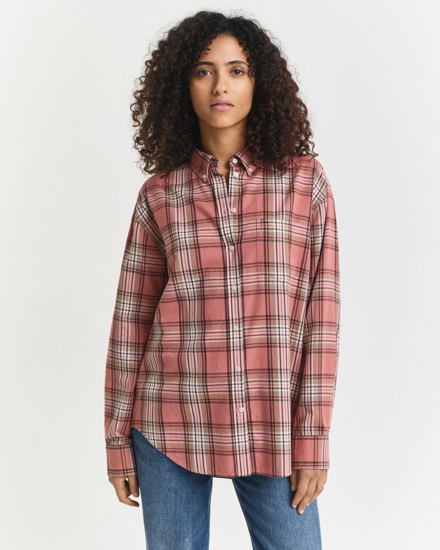 Chemise à carreaux en flanelle coupe décontractée