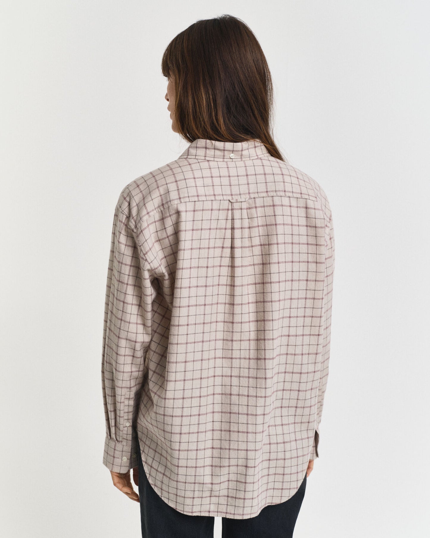 Chemise en flanelle brossée à carreaux coupe décontractée