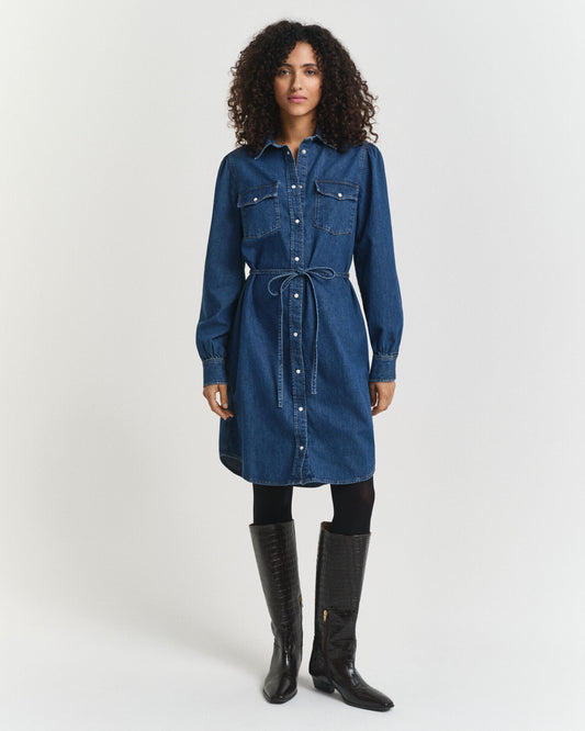 Jeanskleid mit Puffärmeln