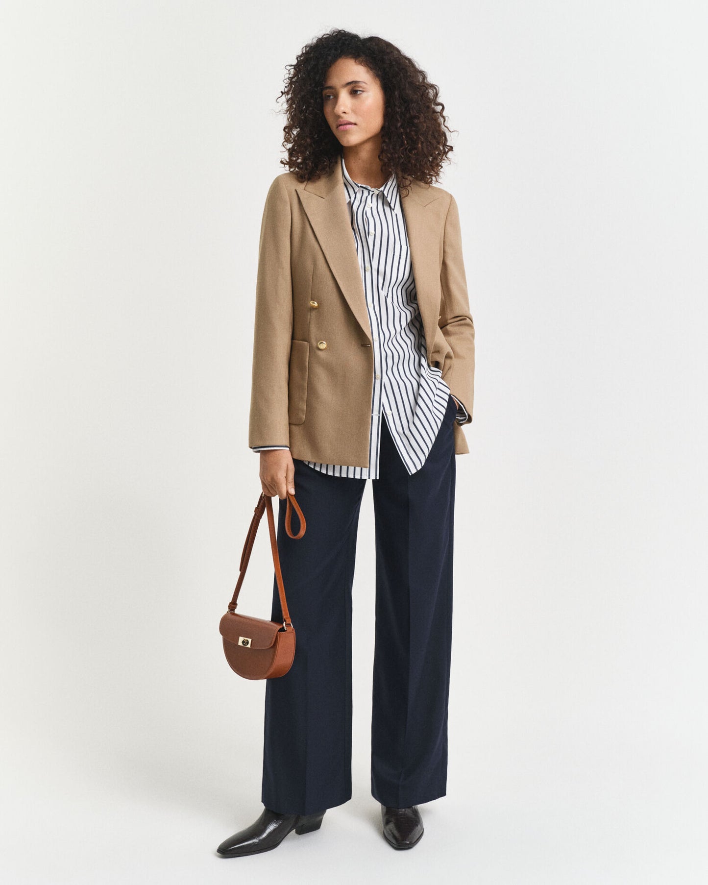 Chemise Popeline Rayée Classique Coupe Décontractée