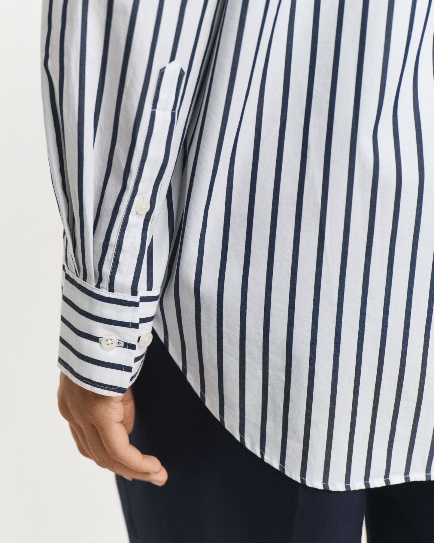 Chemise Popeline Rayée Classique Coupe Décontractée