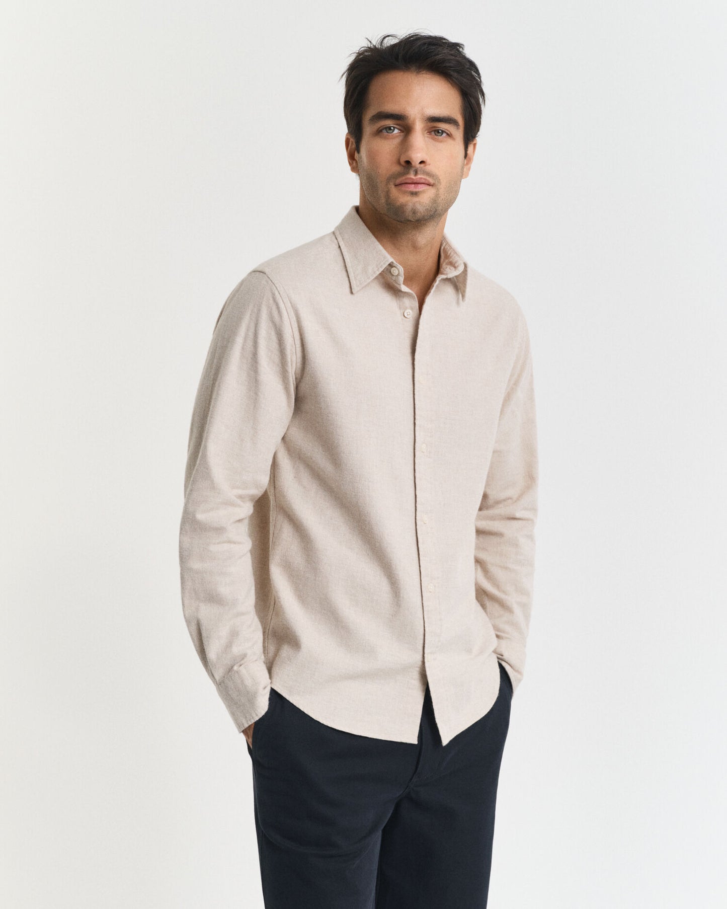 Regular Fit Melange Flannel Shirt