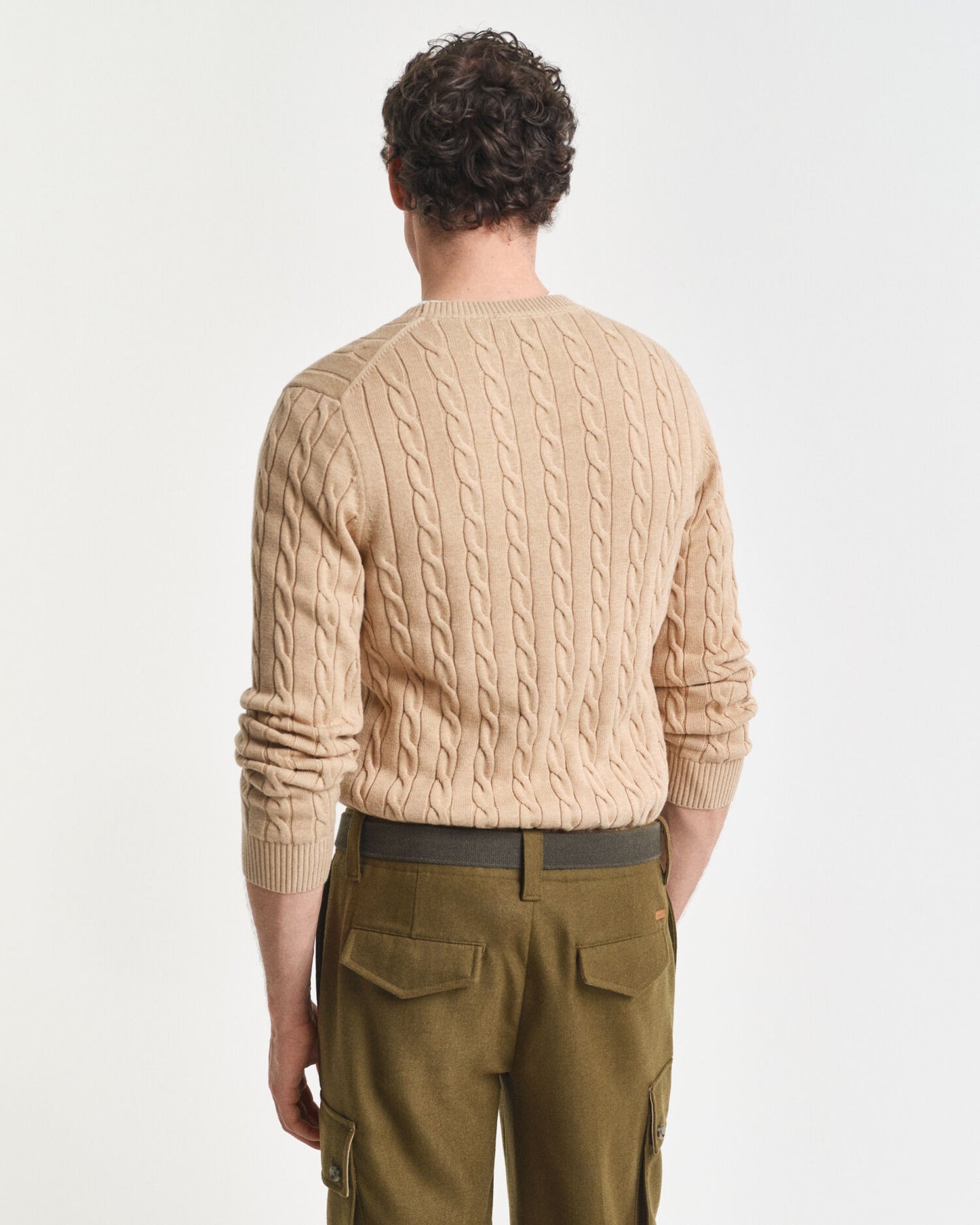 Pull col rond en maille torsadée de coton