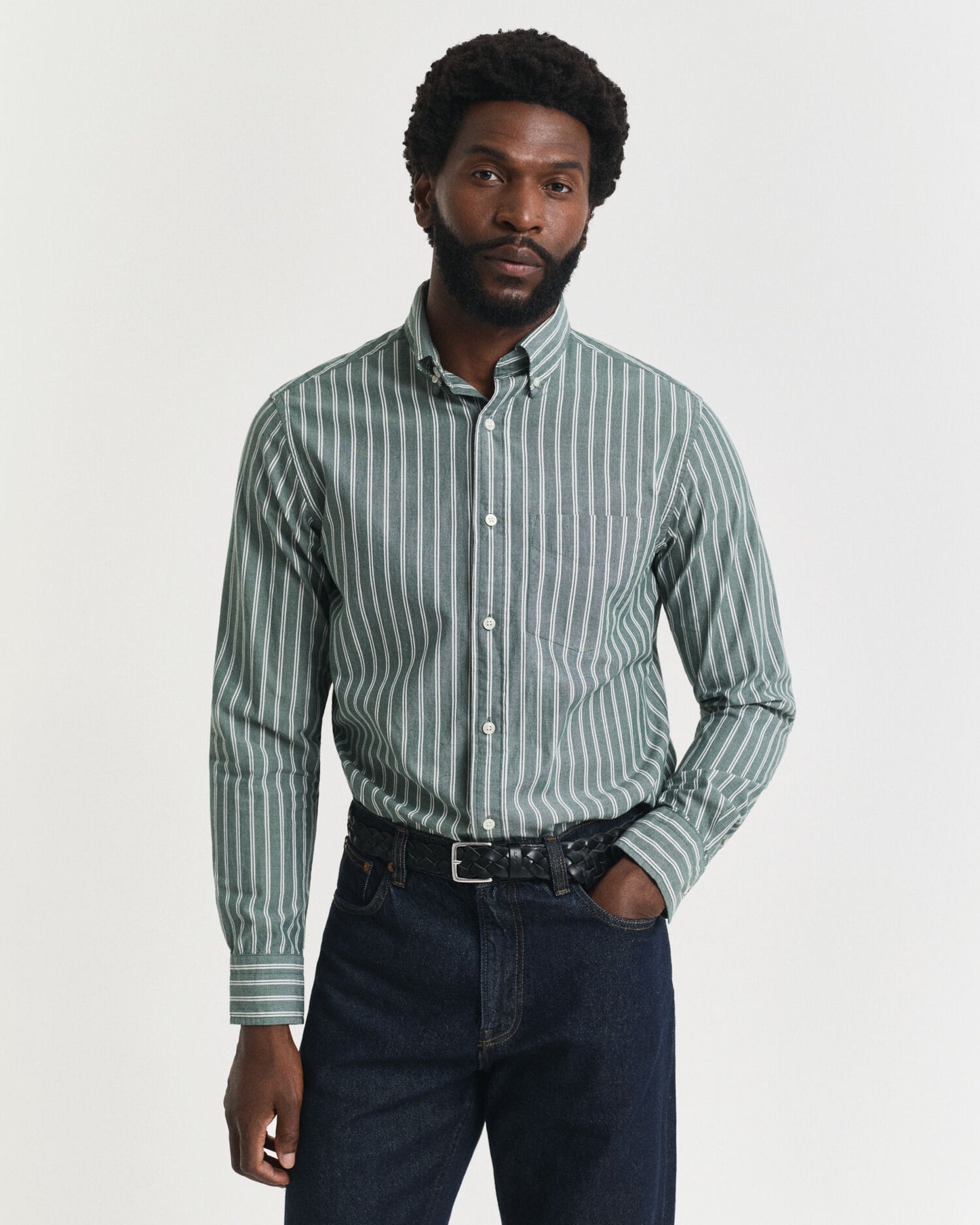 Chemise popeline rayée coupe droite Archive