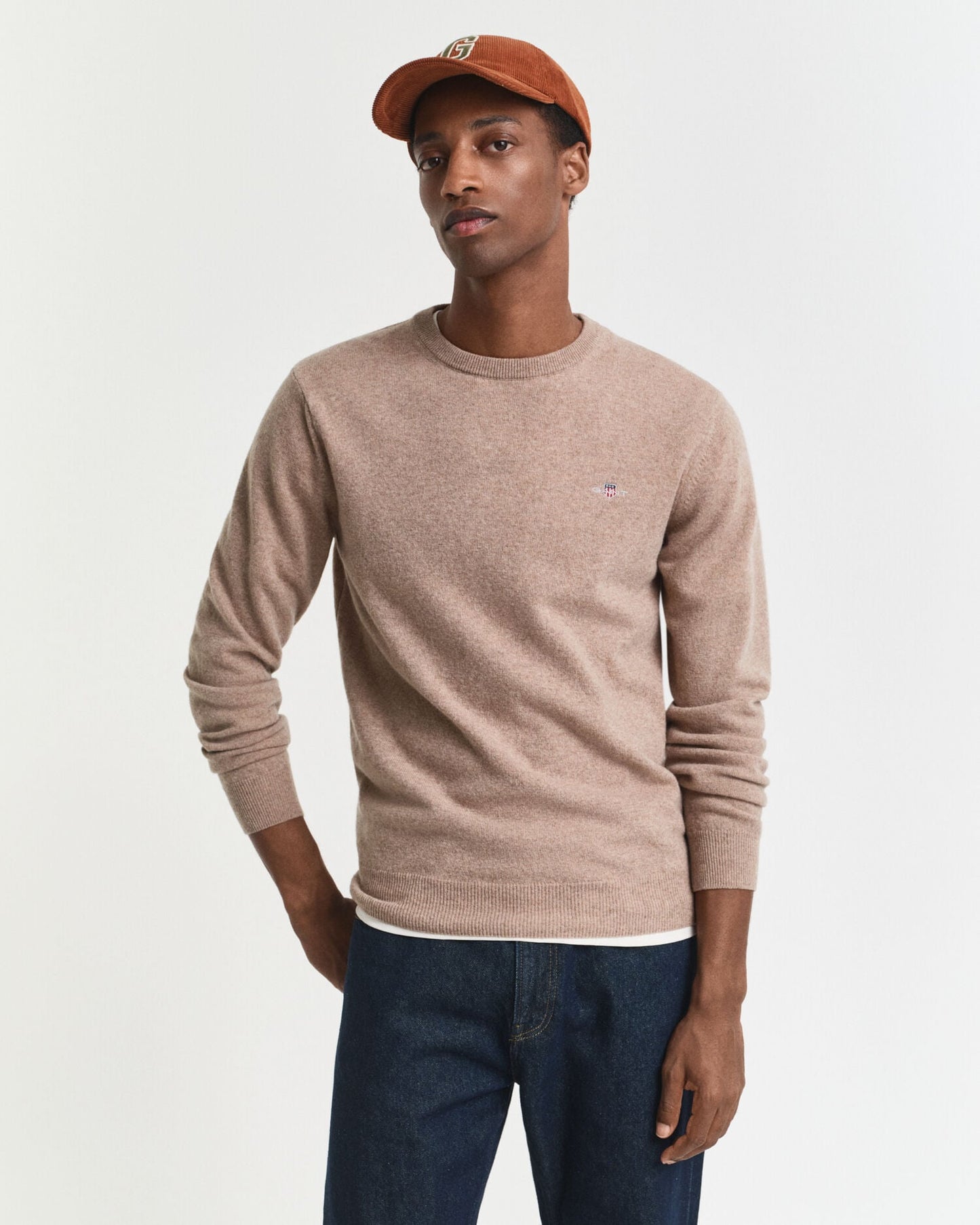 Pullover aus extrafeiner Lammwolle mit Rundhalsausschnitt