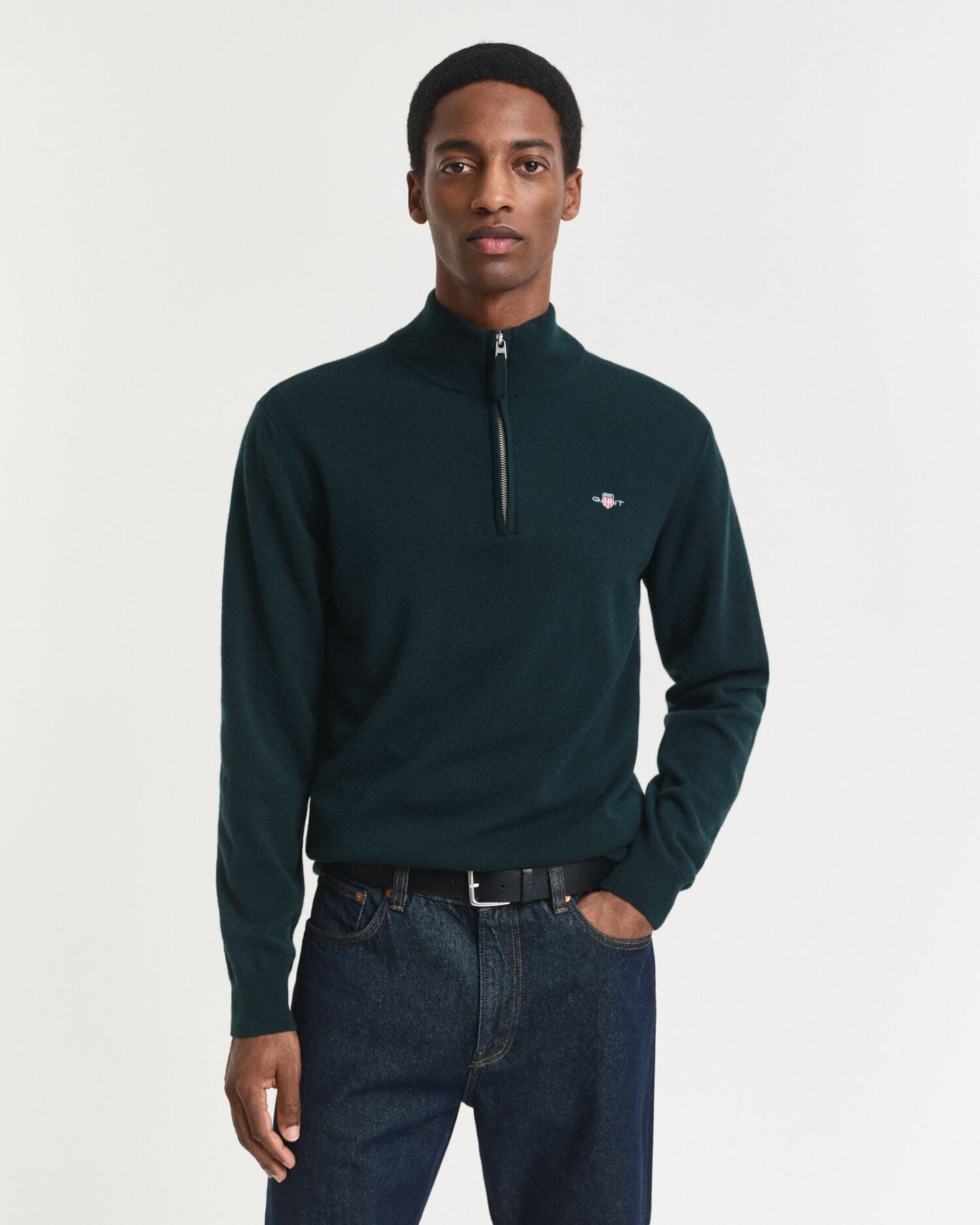 Superfeiner Lammwoll-Half-Zip-Pullover