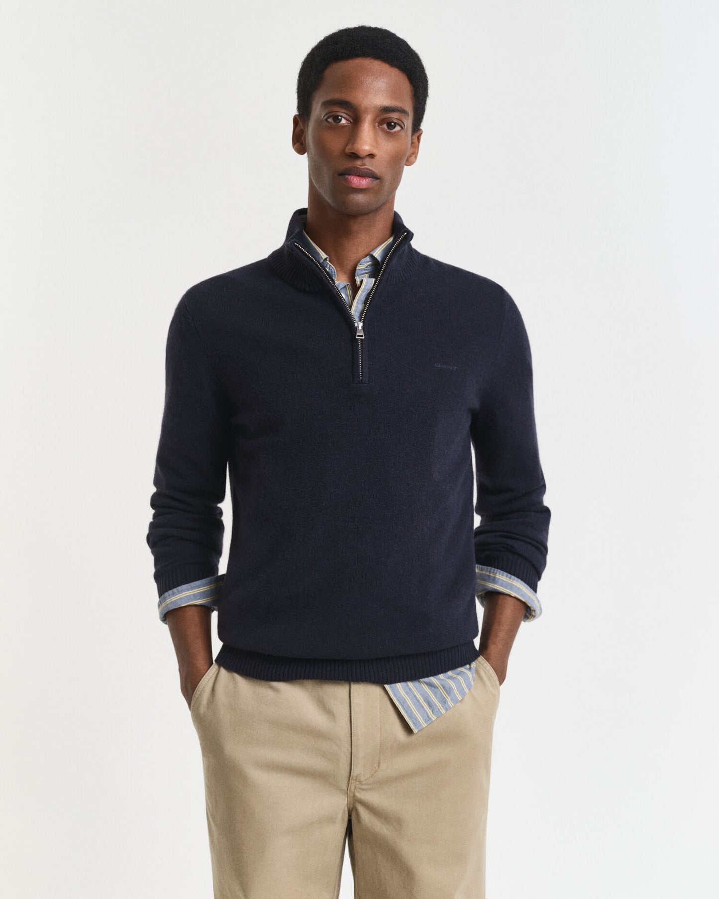 Pull demi-zip en cachemire