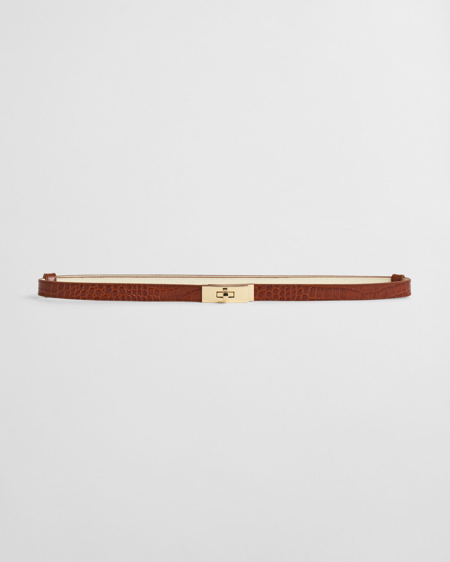 Ceinture effet croco à boucle tournante
