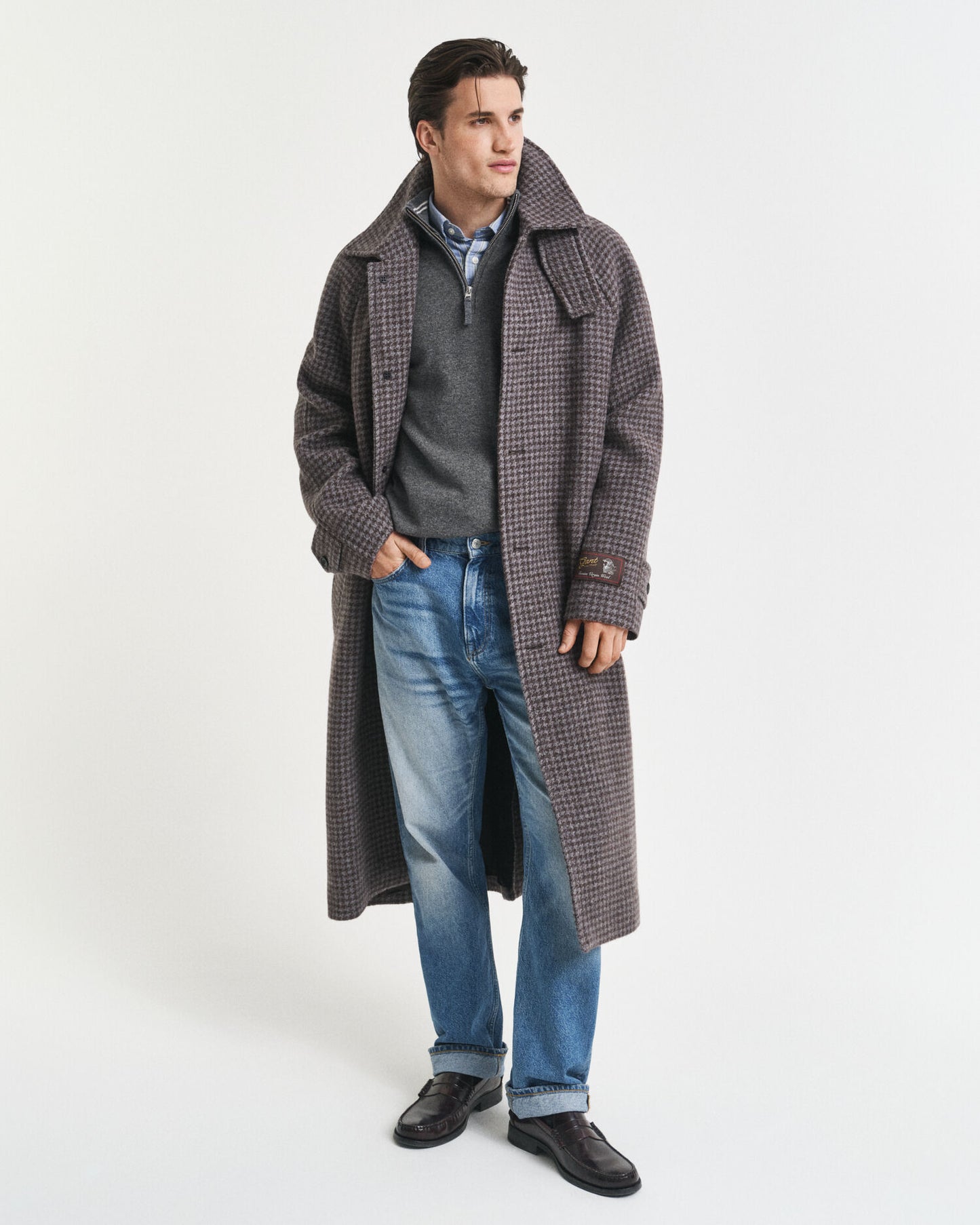 Pull demi-zip en lambswool superfine