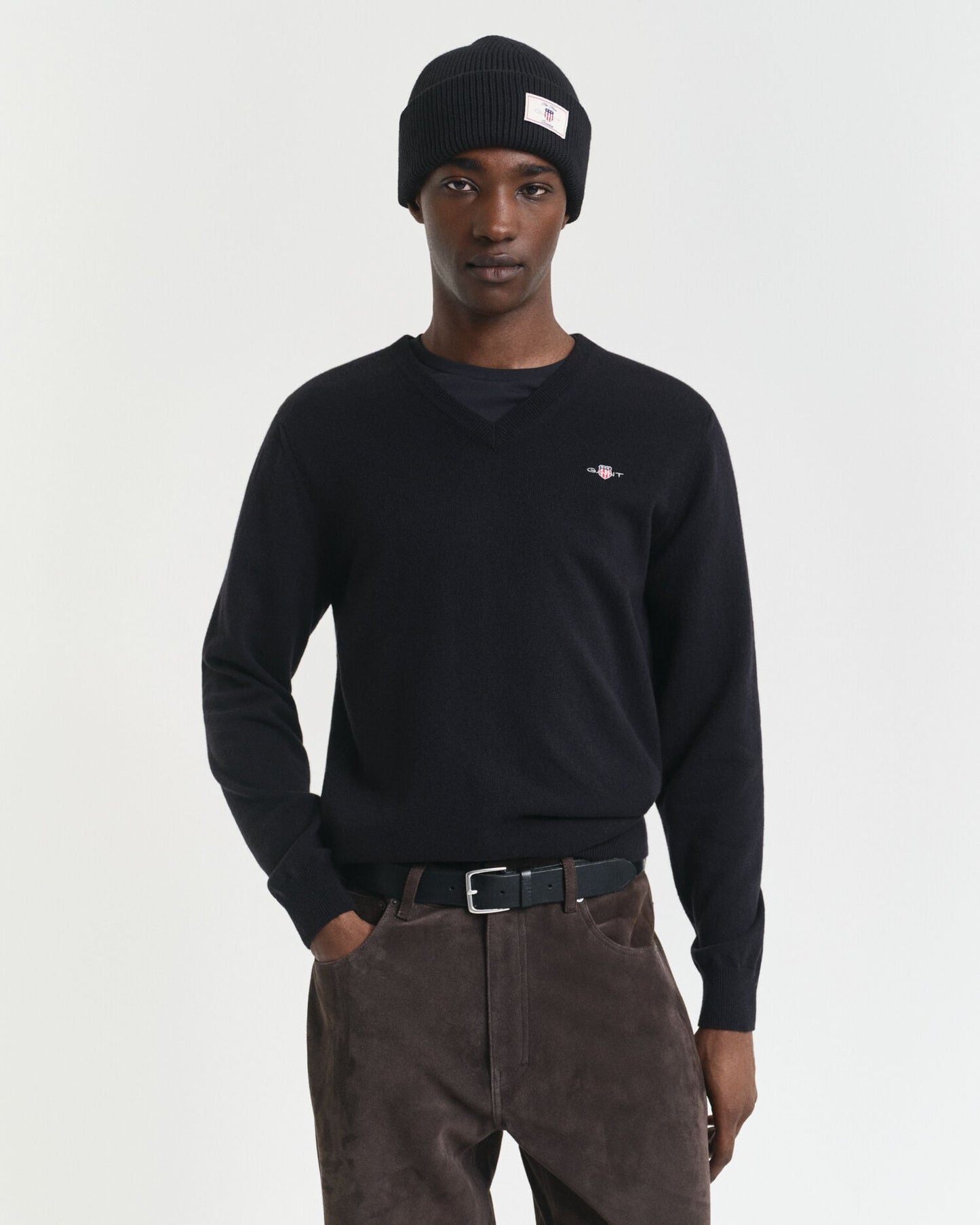 Pull col en V en laine d'agneau superfine