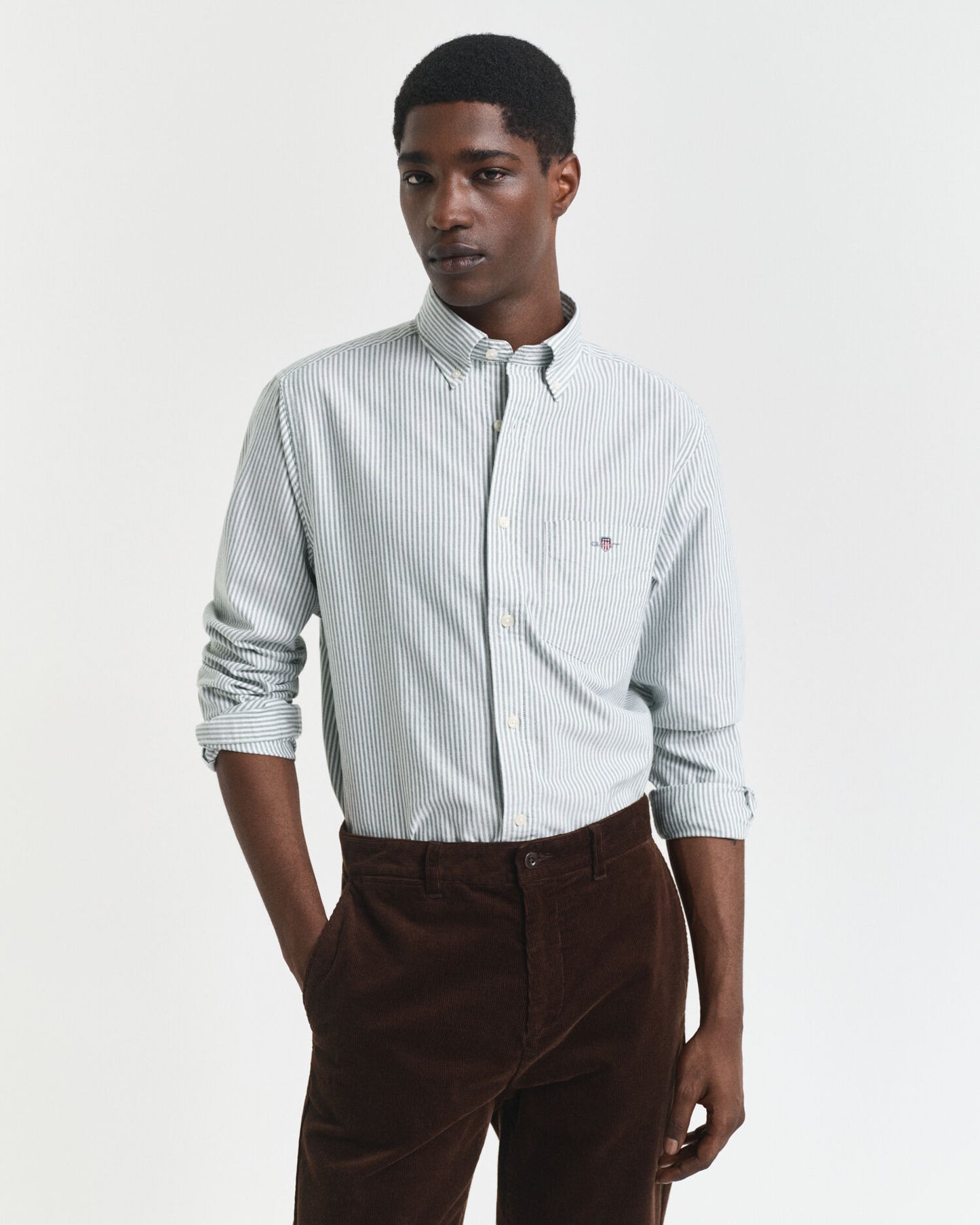 Chemise Oxford classique rayée banquier coupe regular