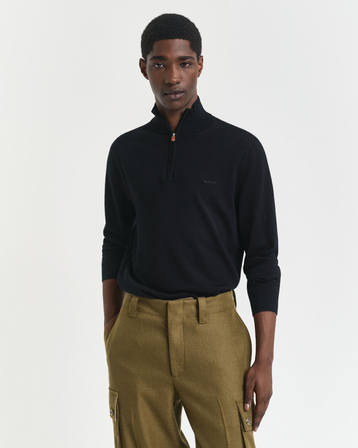 Pull demi-zip en laine mérinos extra fine