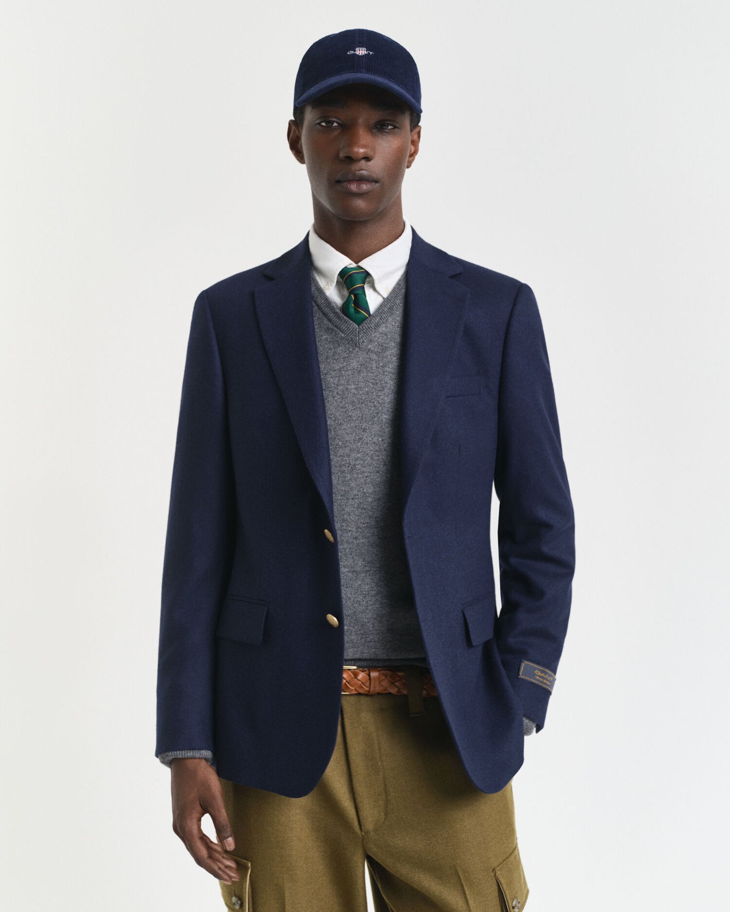 Blazer en flanelle de laine coupe ajustée