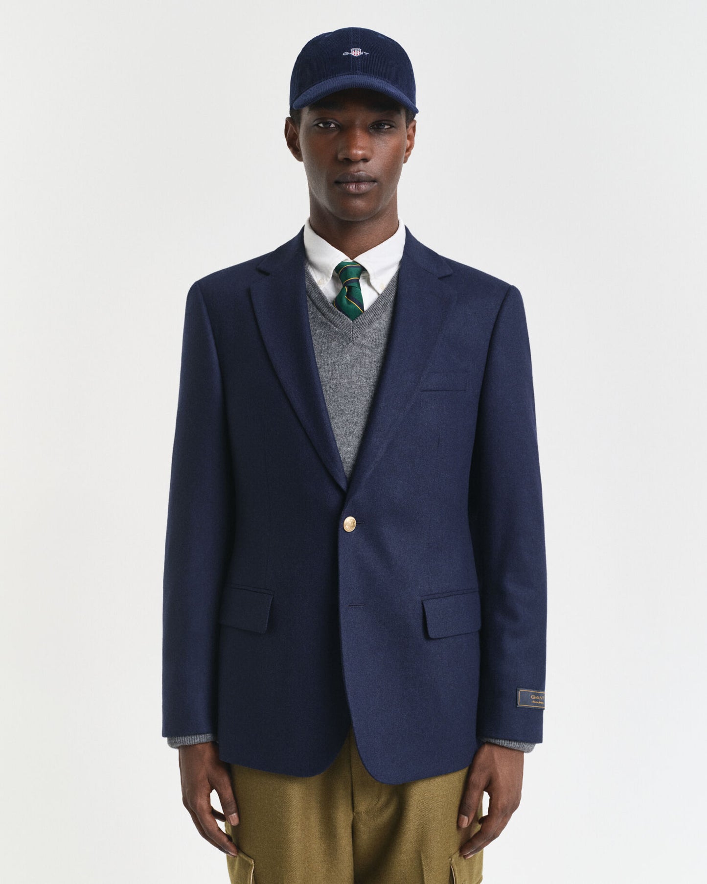 Blazer en flanelle de laine coupe ajustée