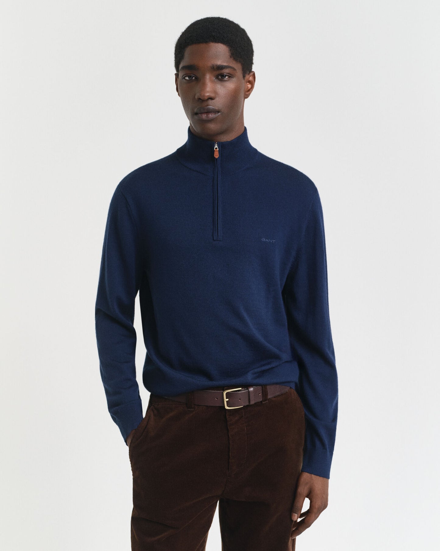 Pull demi-zip en laine mérinos extra fine