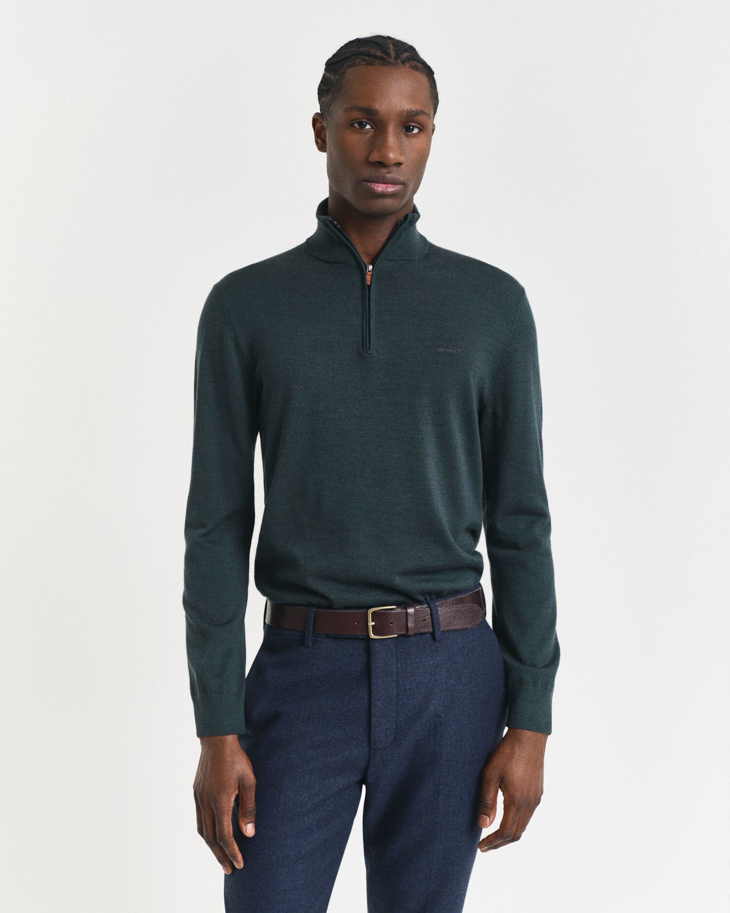 Pull demi-zip en laine mérinos extra fine