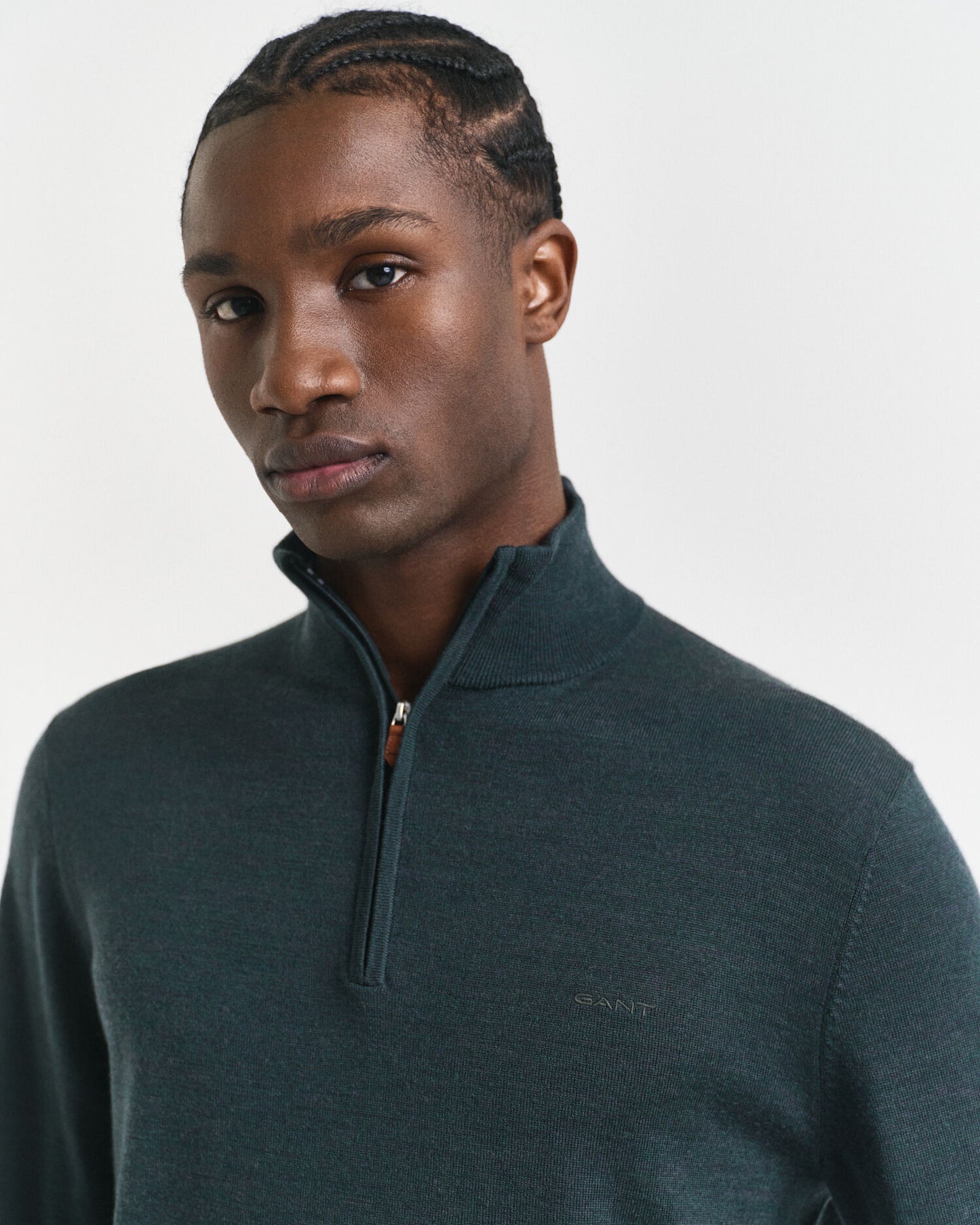 Pull demi-zip en laine mérinos extra fine